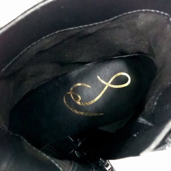 SAM EDELMAN Livia Black Patent Faux Leather Bootie Women's Size 5.5 - Picture 12 of 16